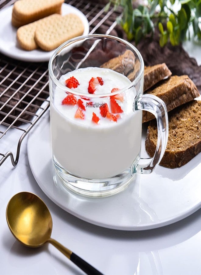 PrimeWorld London Tea Coffee 180 ml Cup Set of 6 pcs, Crystal Espresso Mug, Clear Toughened Glass Mug with Handle for Cappuccino, Milk, Latte hot/Cold Drinks etc - Image 3